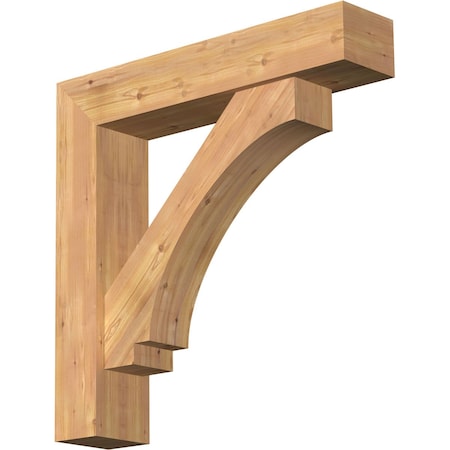 Ekena Millwork Imperial Block Smooth Bracket w/ Offset Brace, Western Red Cedar, 7 1/2"W x 36"D x 36"H BKT0806X36X36IMP05SWR